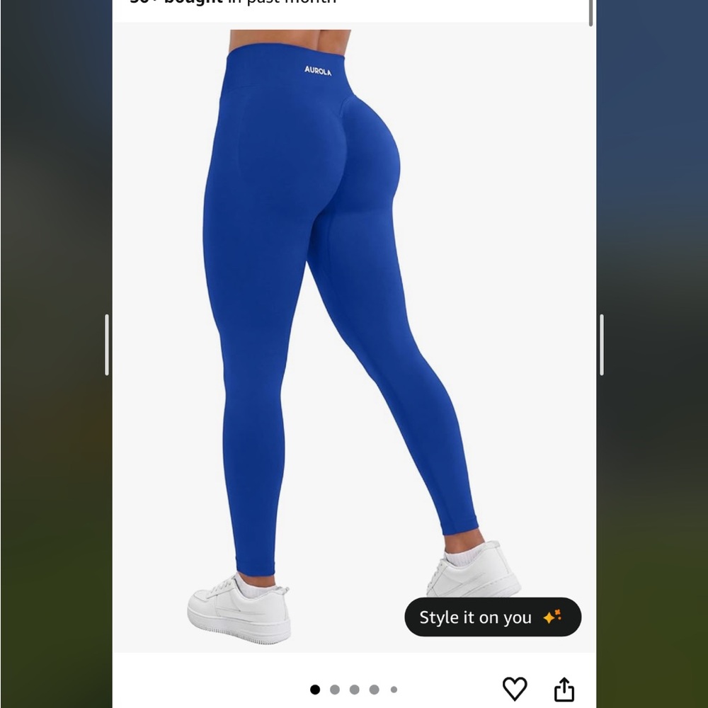 AUROLA Seamless Leggings High Waisted Blue